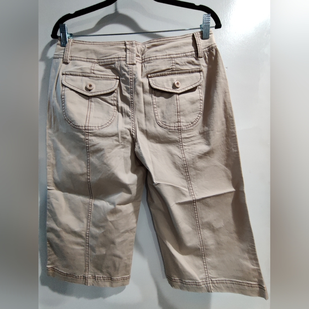 Women's Flamingals Beige Cargo Long Shorts - Picture 2 of 4